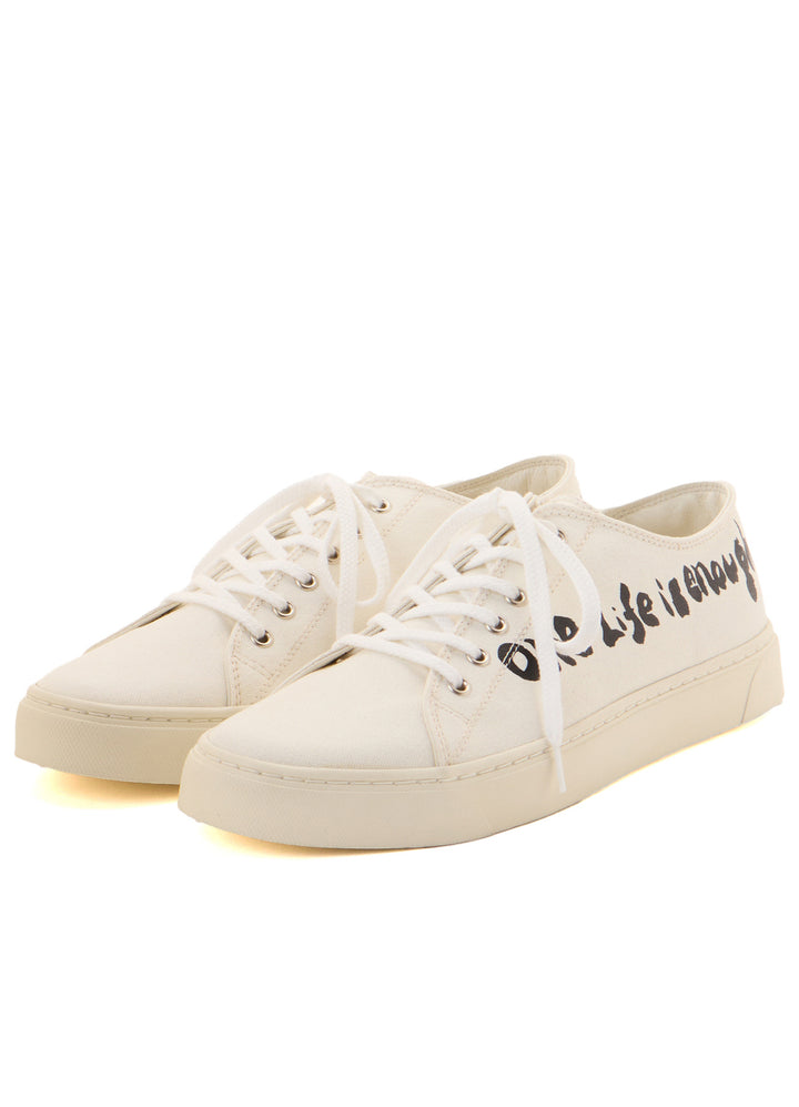 "ONE LIFE" COTTON CANVAS LOW-CUT SNEAKER