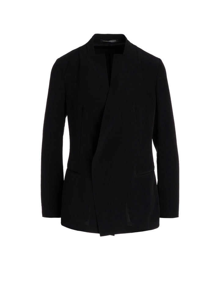 TA/PE CREPE DE CHINE STAND COLLAR JACKET