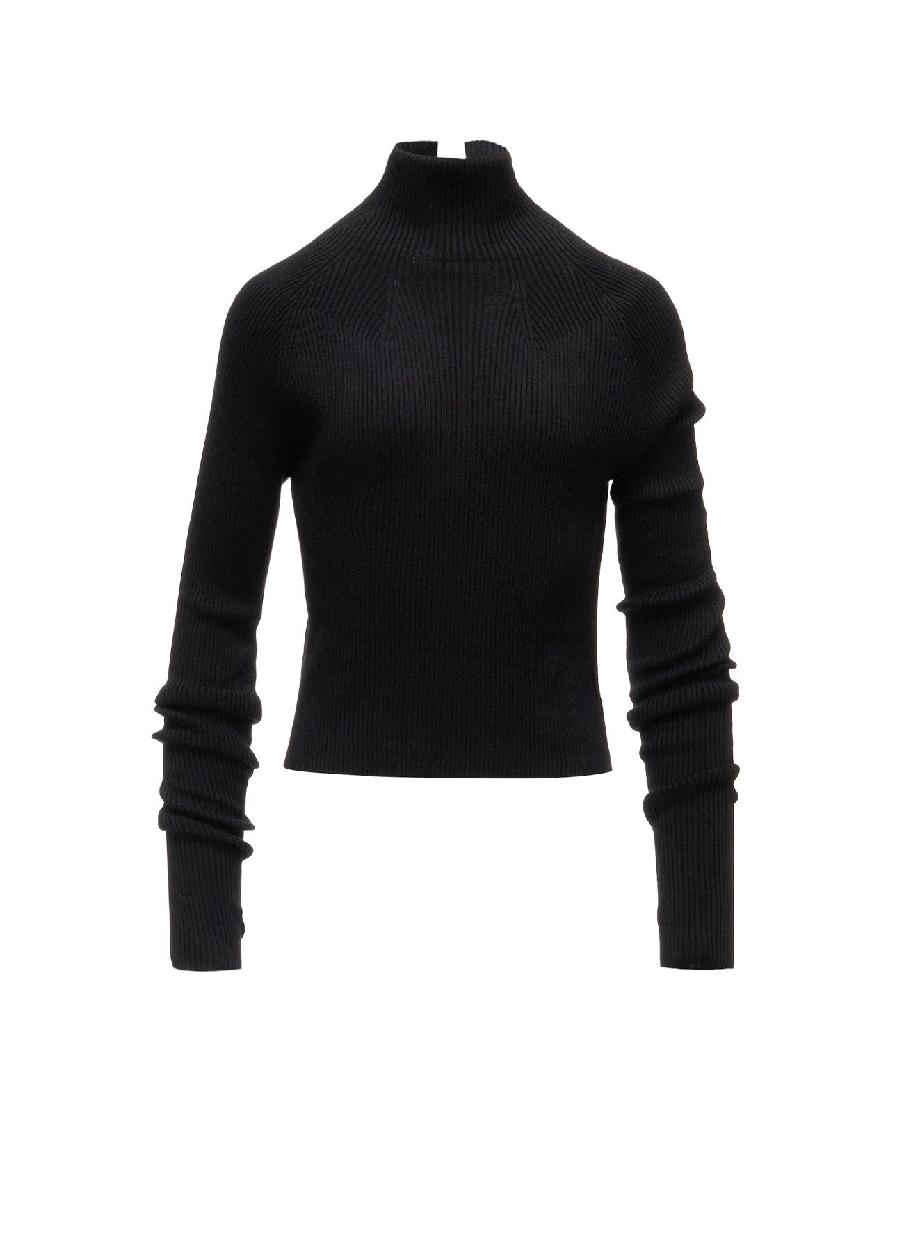 COTTON BLEND HIGH NECK CROPPED RIB KNIT – THE SHOP YOHJI YAMAMOTO