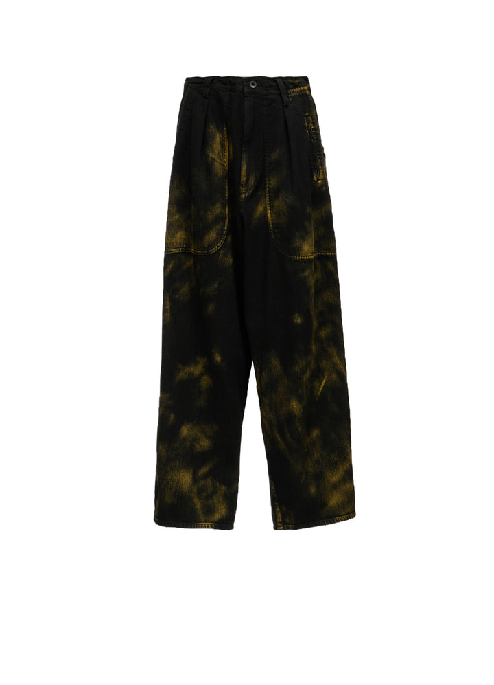 8OZ DENIM BLEACHED OVERDYE 5-POCKET PANTS