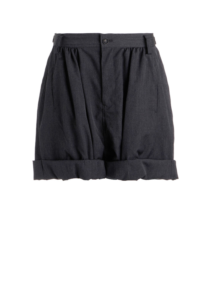WOOL GABARDINE BALLOON SHORT PANTS