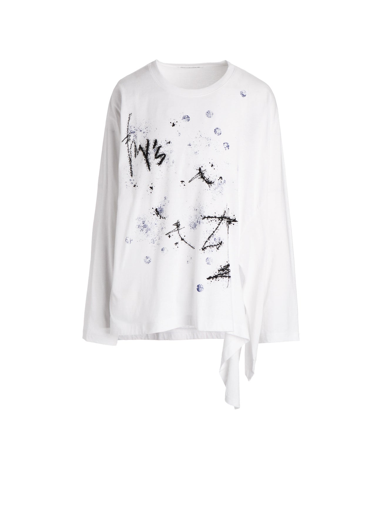 30/- JERSEY Y'S LOGO PRINT SIDE SLIT LONG SLEEVE T-SHIRTS – THE