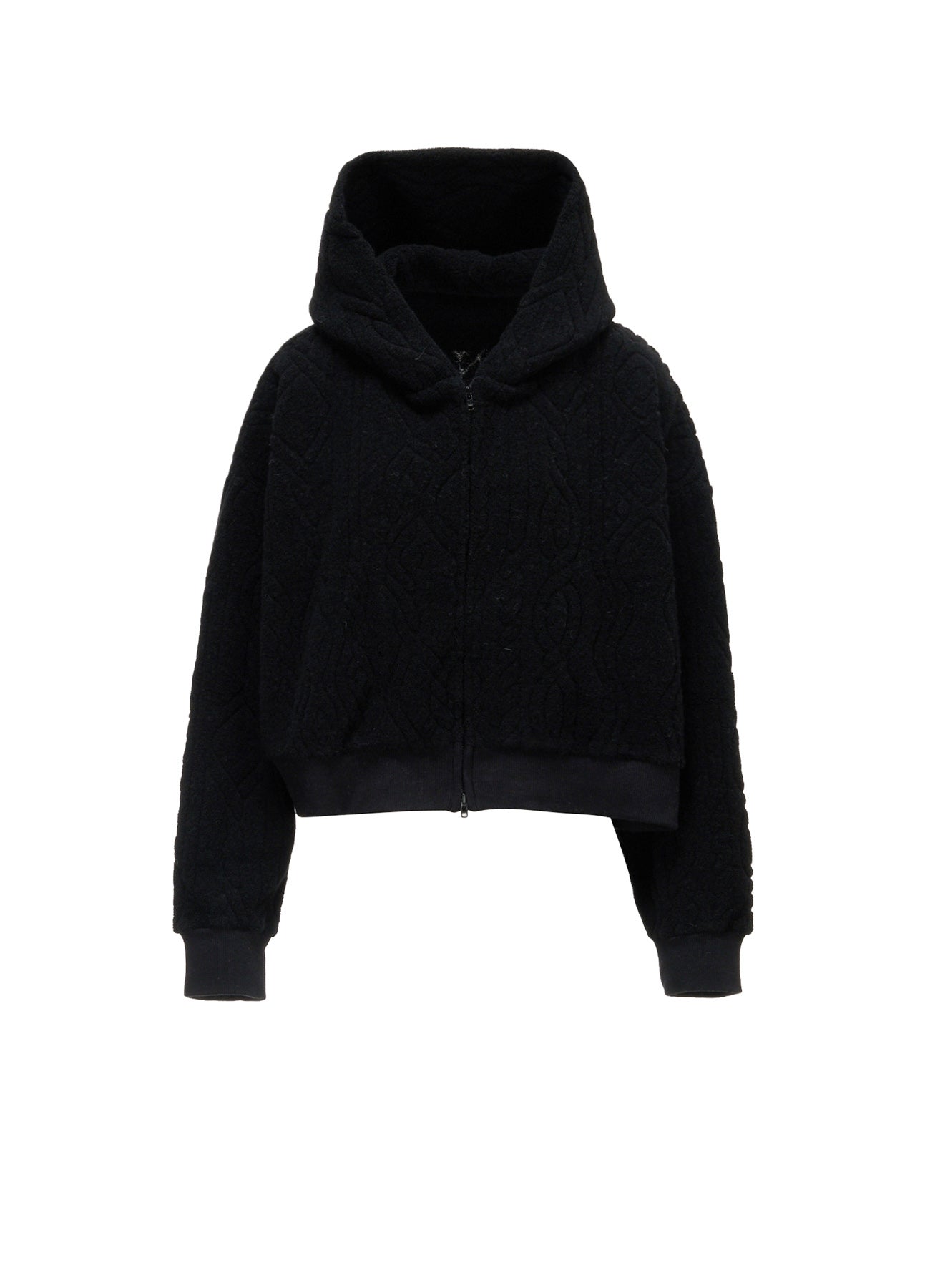 CABLE PILE JACQUARD CROPPED HOODIE – THE SHOP YOHJI YAMAMOTO