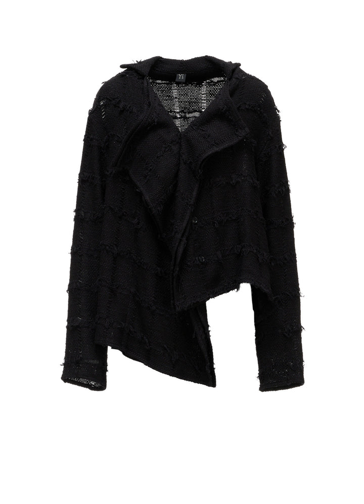 PLAID TWEED DRAPE BLOUSE