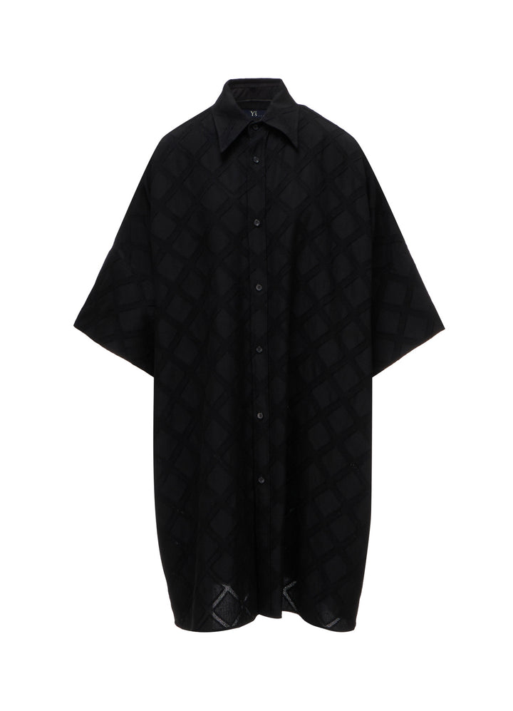 PLAID JACQUARD OVERSIZED BLOUSE