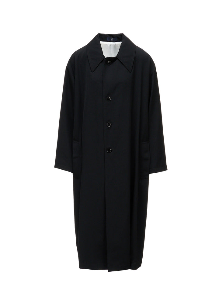 WOOL GABARDINE GATHERED COAT