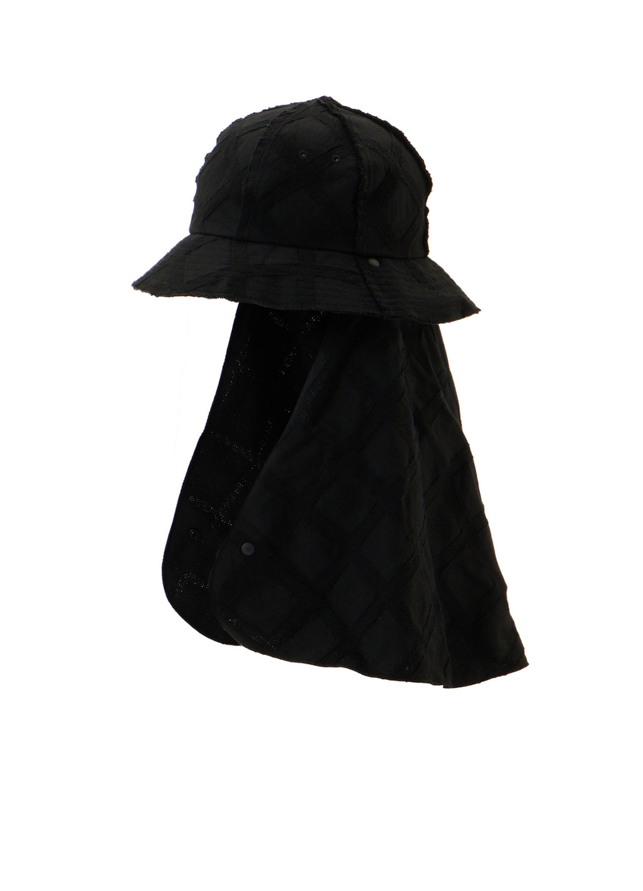 PLAID JACQUARD HEAT-SHIELDING CAPE HAT – THE SHOP YOHJI YAMAMOTO