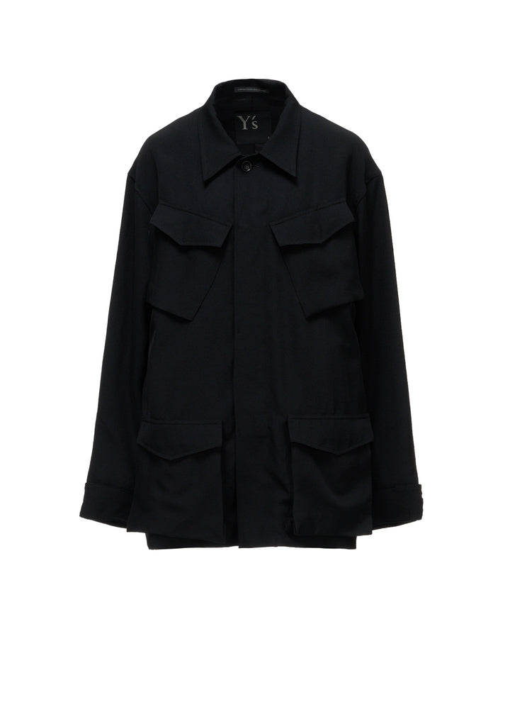 WOOL GABARDINE 4-POCKET JACKET