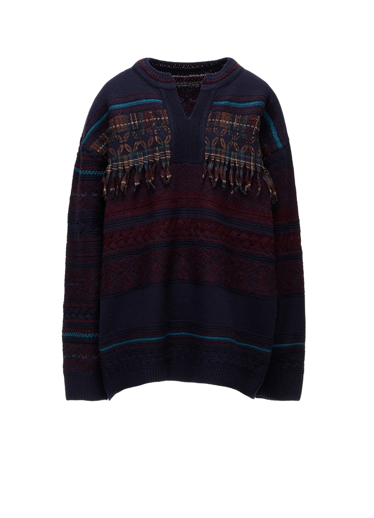 TYROLEAN JACQUARD HENLEY NECK PULLOVER – THE SHOP YOHJI YAMAMOTO