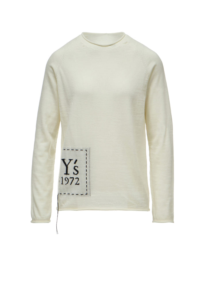 WOOL INTARSIA Y's LOGO PULLOVER