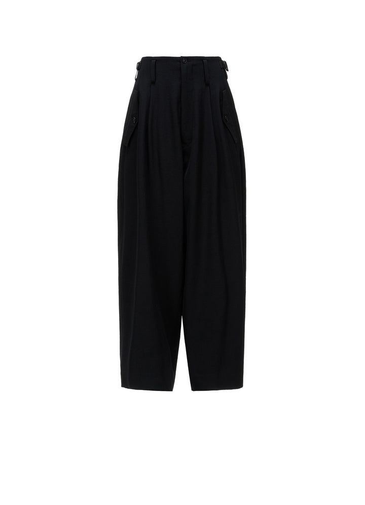 WOOL GABARDINE 2-TUCK WIDE PANTS