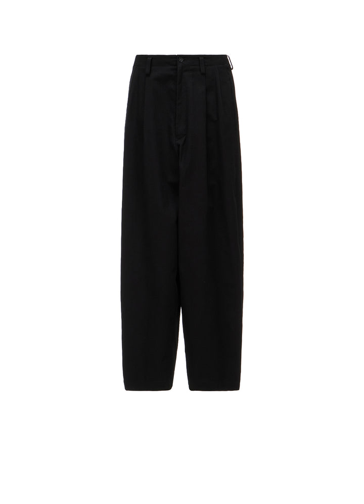 COTTON TWILL 2-TUCK WIDE PANTS