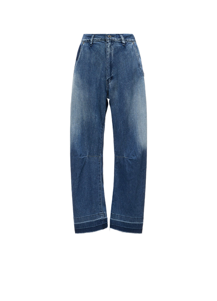 SPOTTED DENIM WIDE PANTS