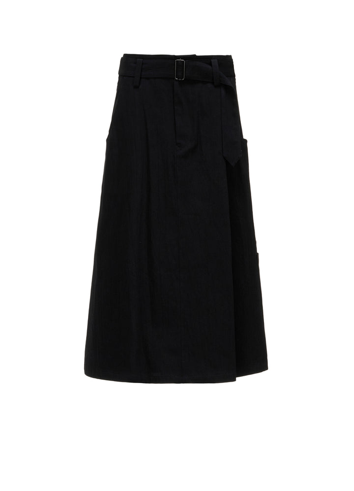 8OZ DENIM WASH BELTED SKIRT