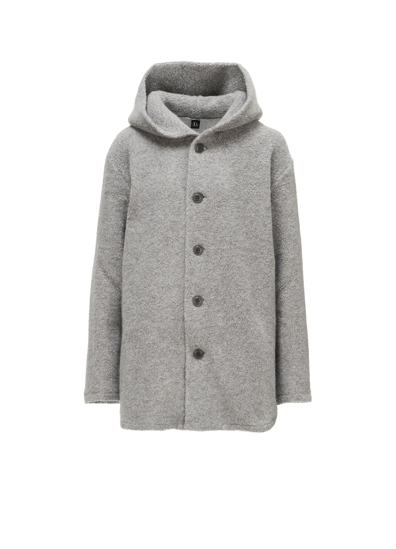 WOOL BLEND PILE BUTTON-UP HOODIE – THE SHOP YOHJI YAMAMOTO