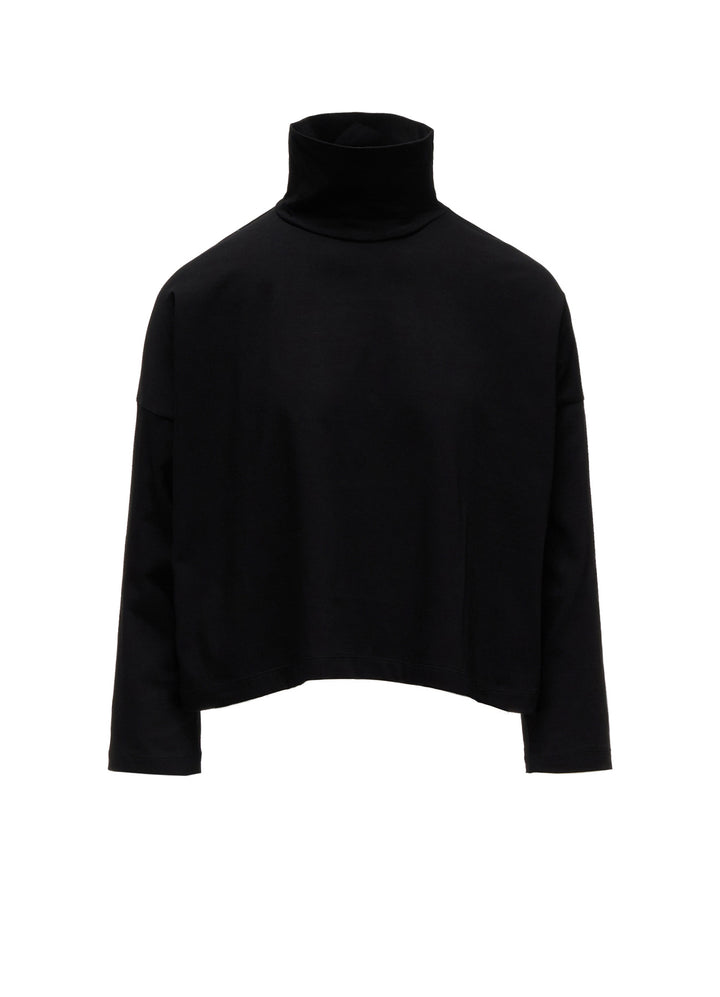 SUVIN JERSEY SHORT HIGH NECK T-SHIRT
