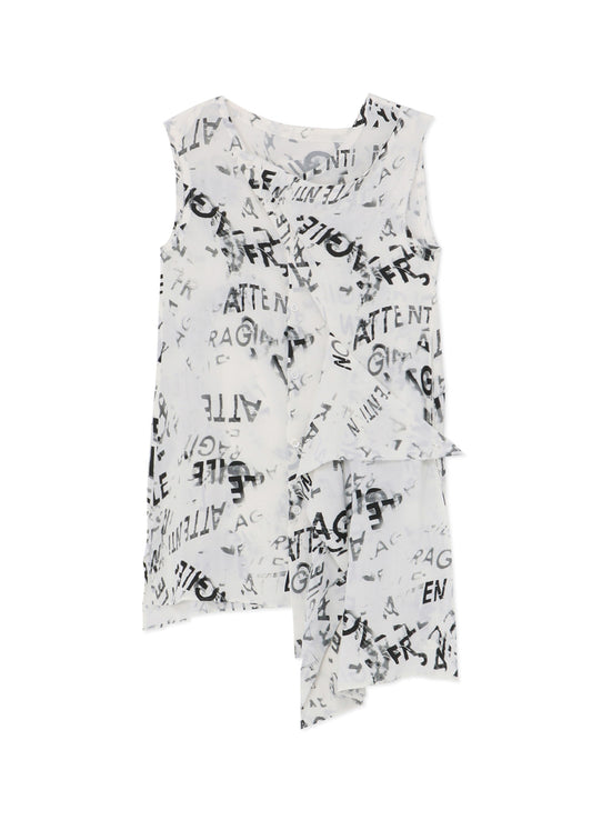 RAYON GEORGETTE SLEEVELESS FLAP PANEL TOP