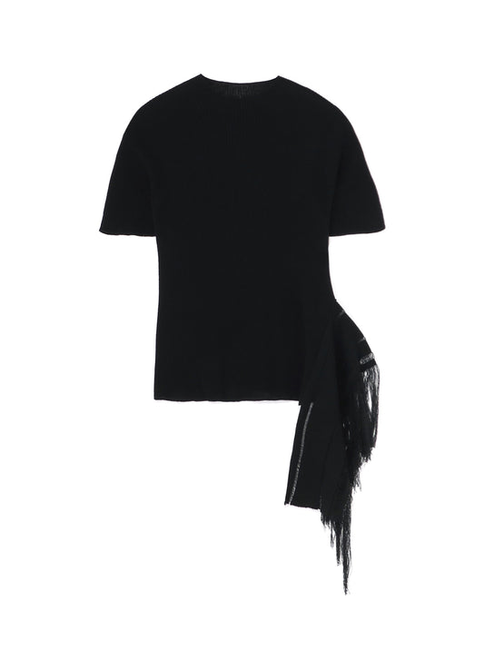 WHOLEGARMENT RIB FRINGE SHORT SLEEVE