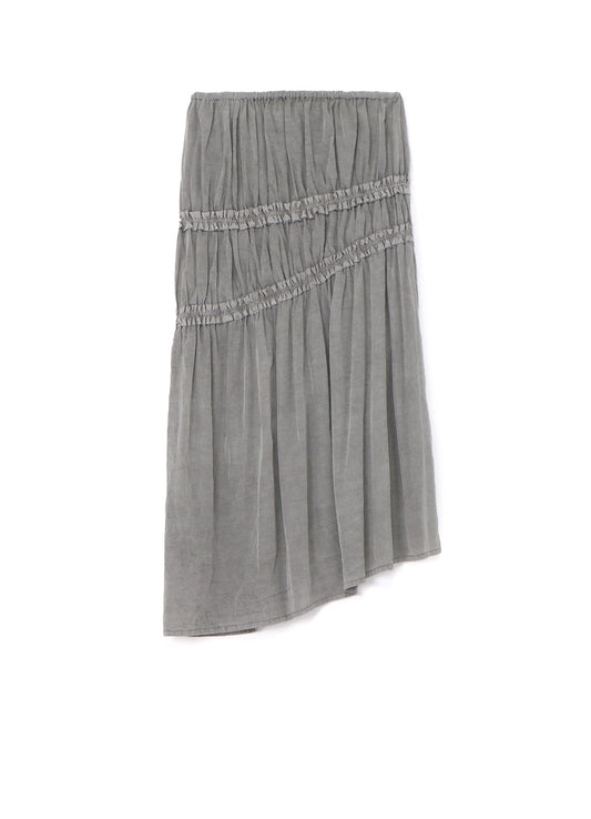 CUPRA COTTON PRODUCT PIGMENT DYED WRINKLED LAWN ASYMMETRY GATHER SKIRT