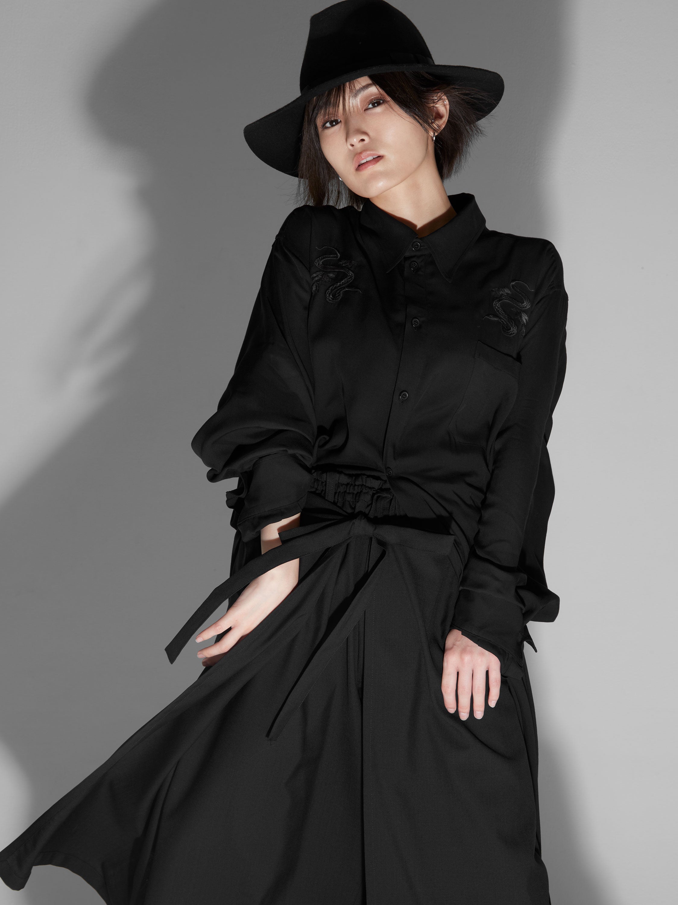 55▷山本ページ COTTON STRIPE OPEN COLLAR SHIRT – THE SHOP YOHJI YAMAMOTO