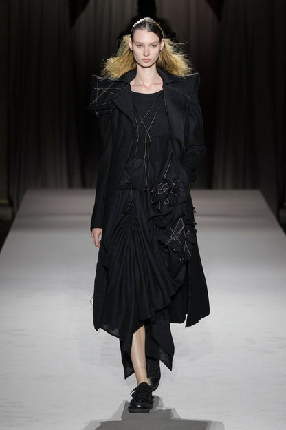 FLANNEL P SHOULDER BELTED COAT