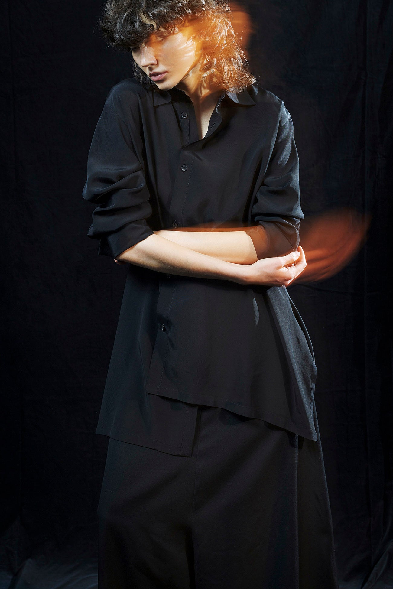 SPUN RY CLOTH R-ASYMMETRIC FLARE BLOUSE – THE SHOP YOHJI YAMAMOTO