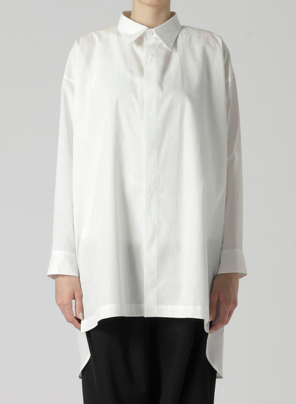 COTTON BROAD R-DOUBLE PLACKET BLOUSE