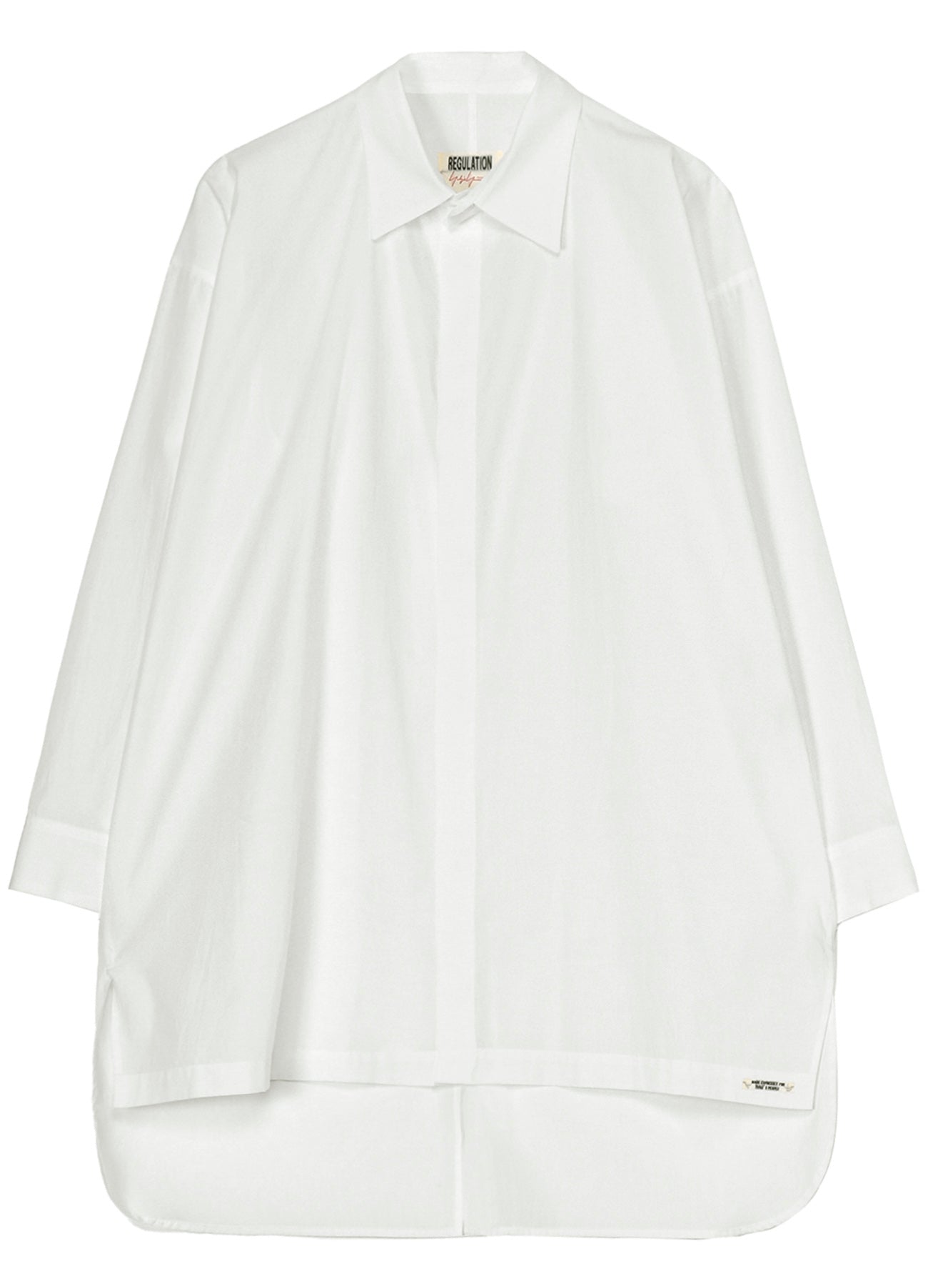 COTTON BROAD R-DOUBLE PLACKET BLOUSE