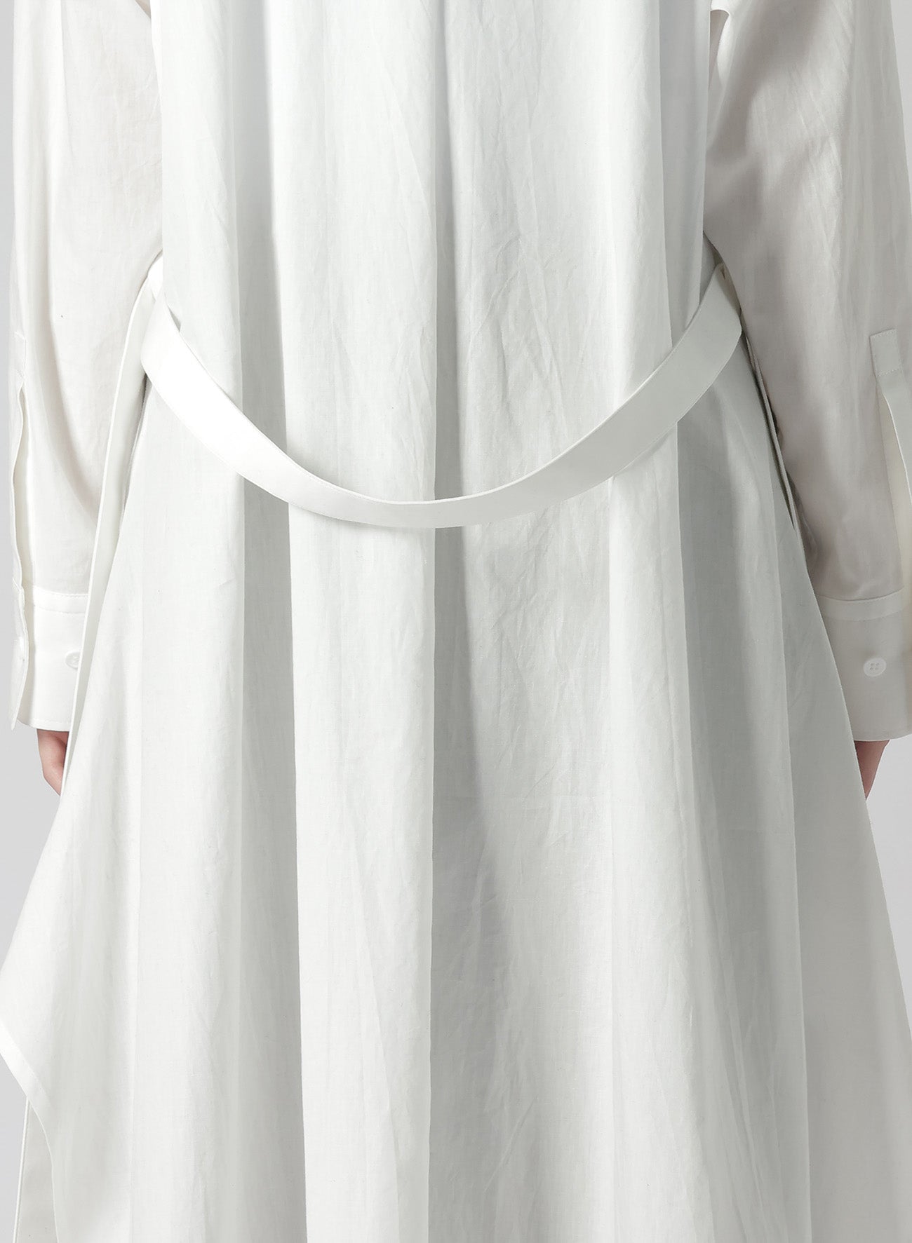 COTTON BROAD R-DRAPED SHIRT DRESS