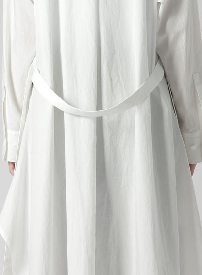 COTTON BROAD R-DRAPED SHIRT DRESS