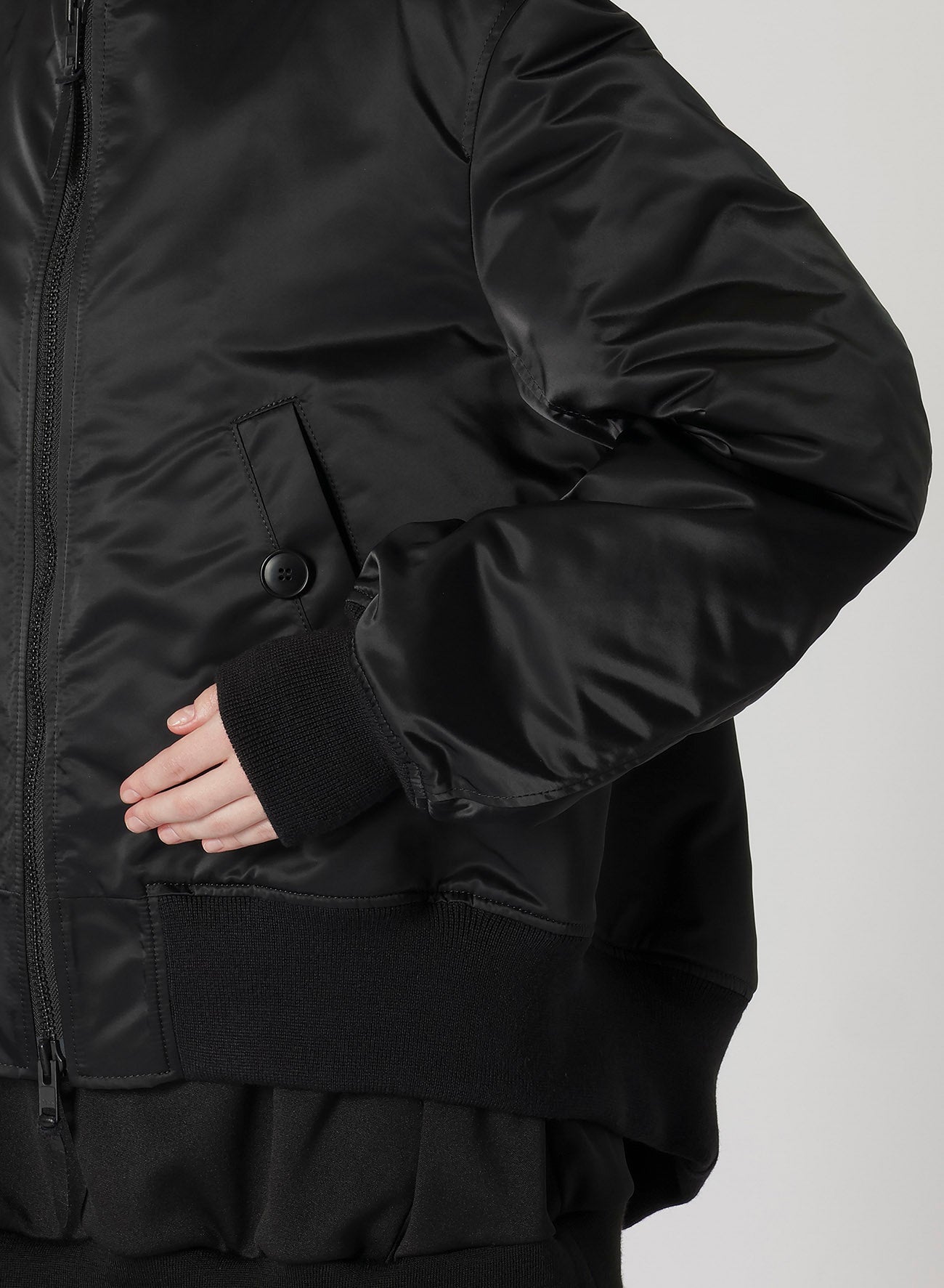 NY TWILL R-BACKSIDE FLARE BOMBER JACKET