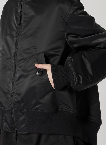 NY TWILL R-BACKSIDE FLARE BOMBER JACKET