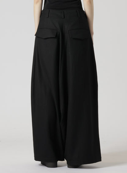 SAXONY R-BACKSIDE FLARE WIDE PANTS