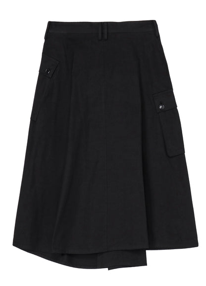 GABARDINE R-WIDE TUCK CARGO SKIRT