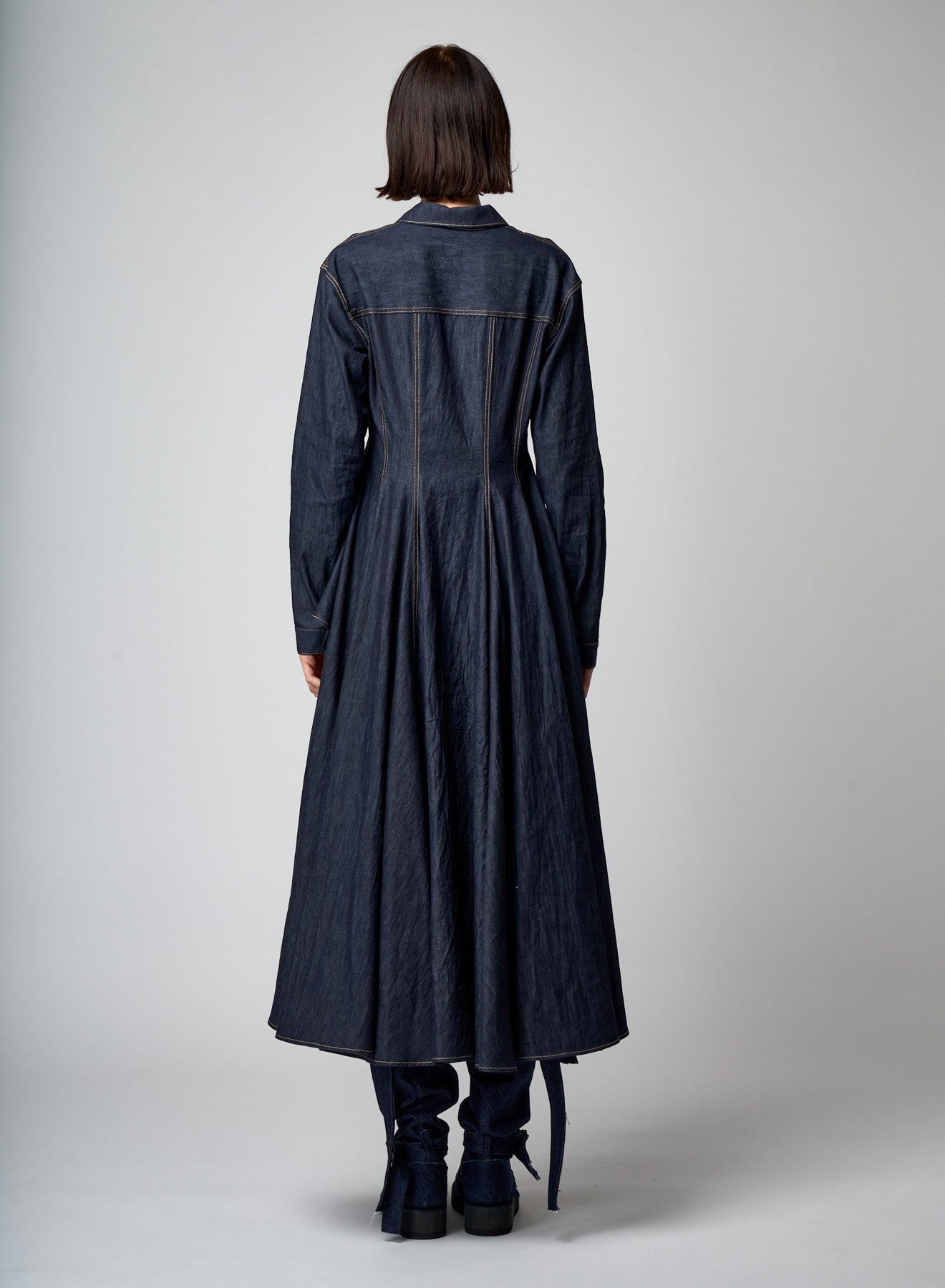 12 oz UNEVEN YARN DENIM LONG STRAP DENIM BOOTS