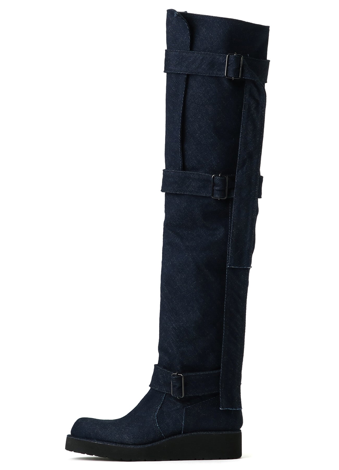 12 oz UNEVEN YARN DENIM LONG STRAP DENIM BOOTS