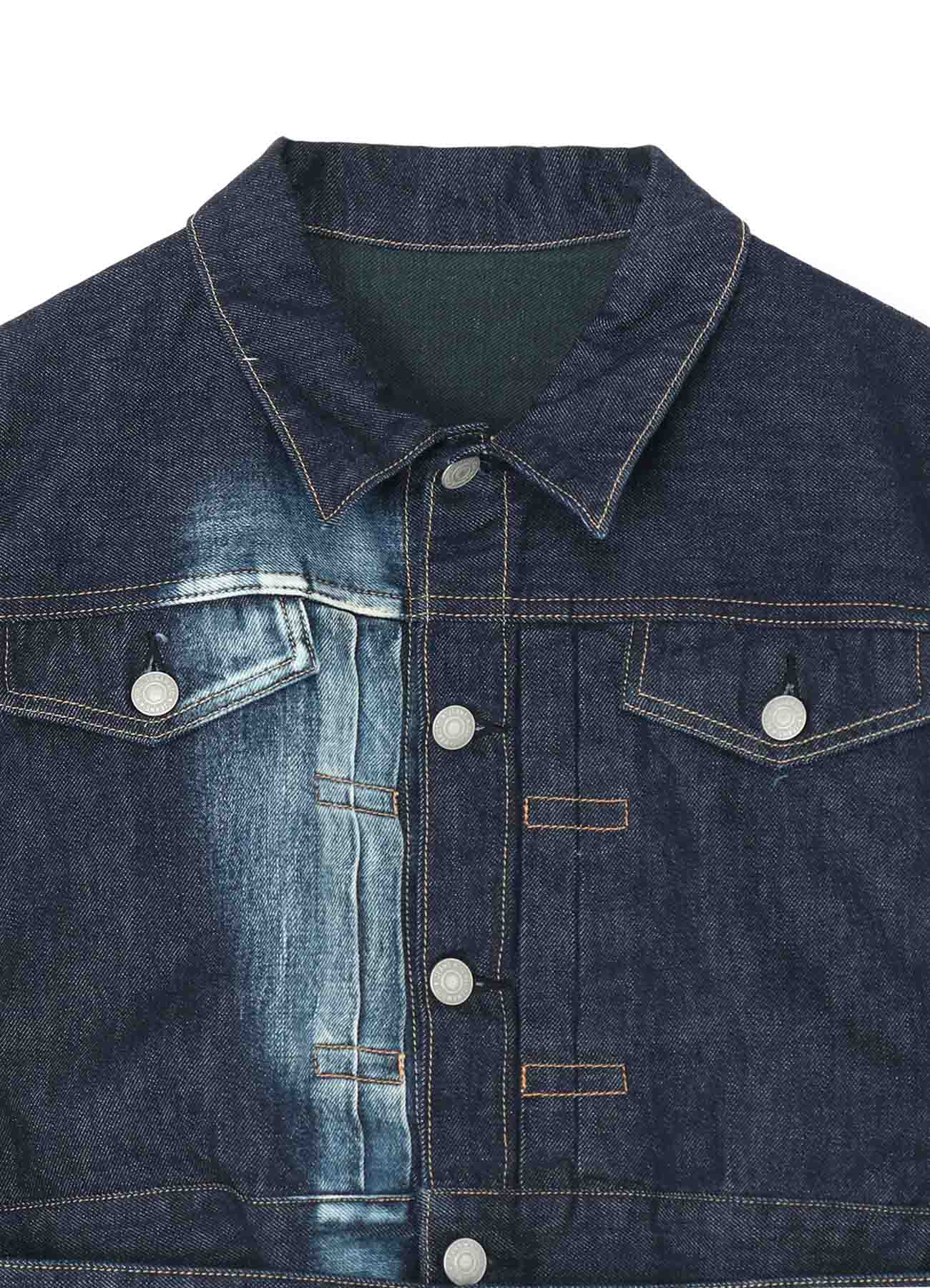 10 OZ UNEVEN YARN DENIM P.T SHORT BLOUSON
