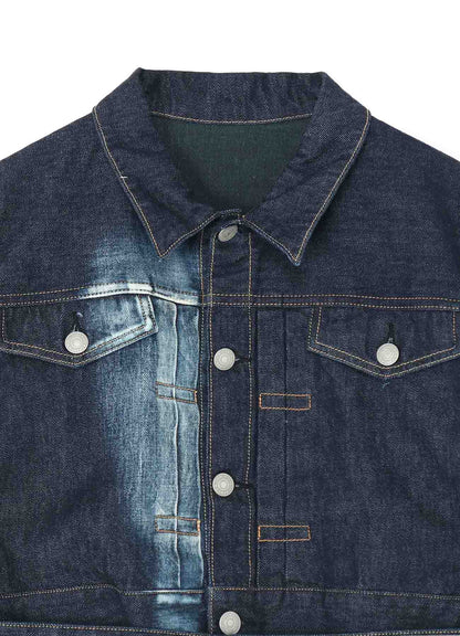 10 OZ UNEVEN YARN DENIM P.T SHORT BLOUSON