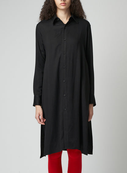 RAYON SATIN LONG SHIRT WITH SIDE SLITS