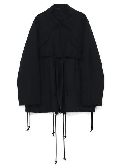 WOOL GABARDINE LAYERED MOD'S COAT