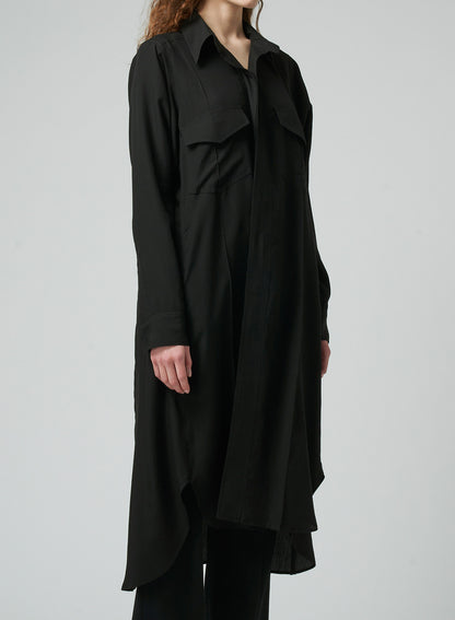 CELLULOSE POPLIN WORK SHIRT LONG DRESS