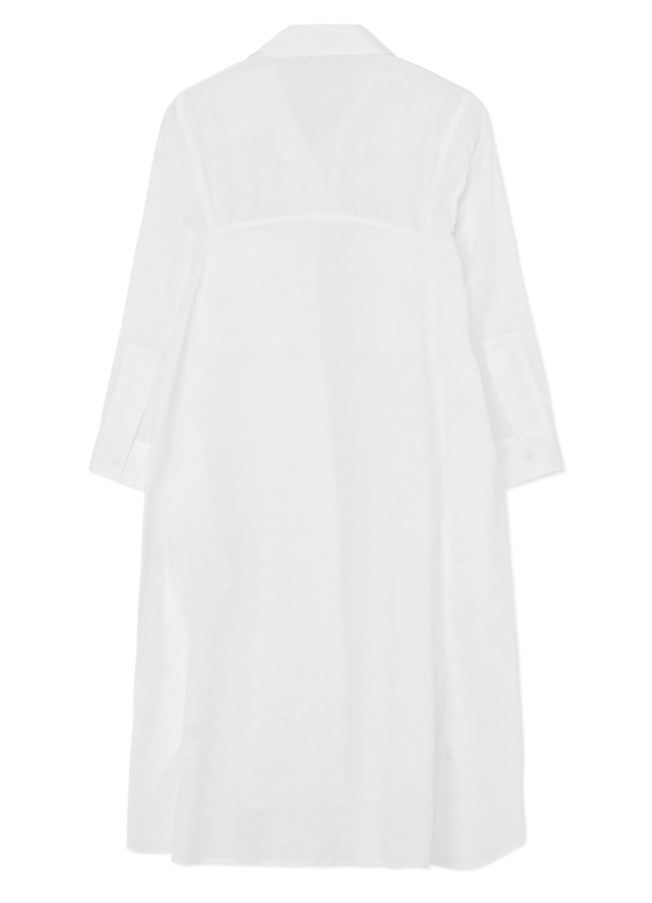 CELLULOSE LAWN WORKWEAR-STYLE LONG SHIRT DRESS