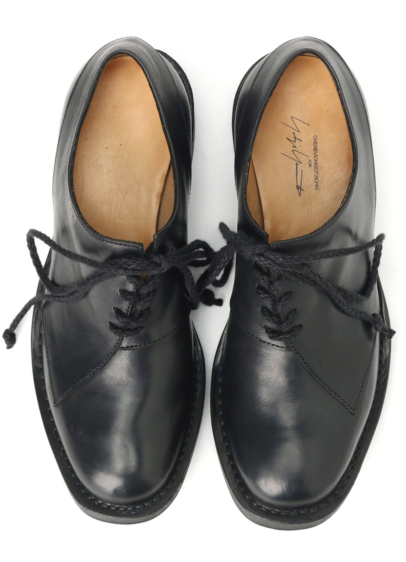 TUMBLED COWHIDE LEATHER DERBY SHOES