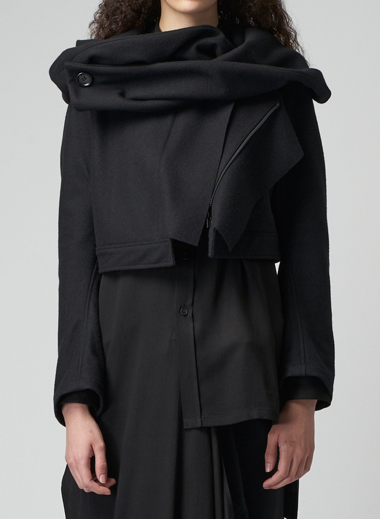 WASHED MELTON BIG HOODED SHORT JACKET – THE SHOP YOHJI YAMAMOTO