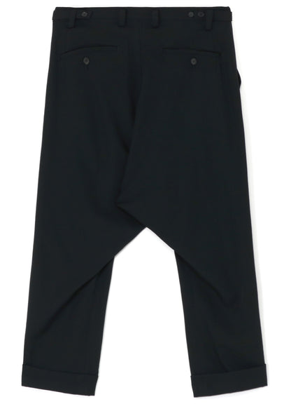 GABARDINE DROP CROTCH PANTS