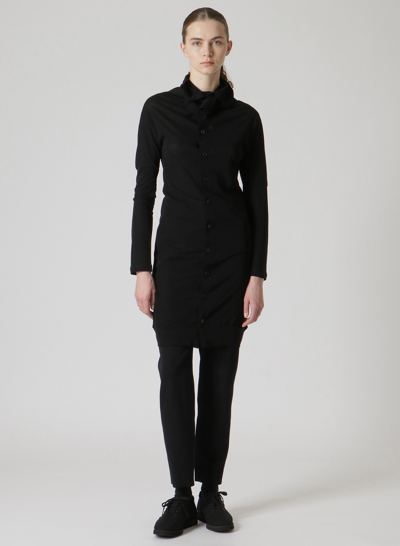 COSMORAMA COTTON DRAPED LONG SLEEVE BUTTON-UP TURTLENECK TOP – THE SHOP  YOHJI YAMAMOTO