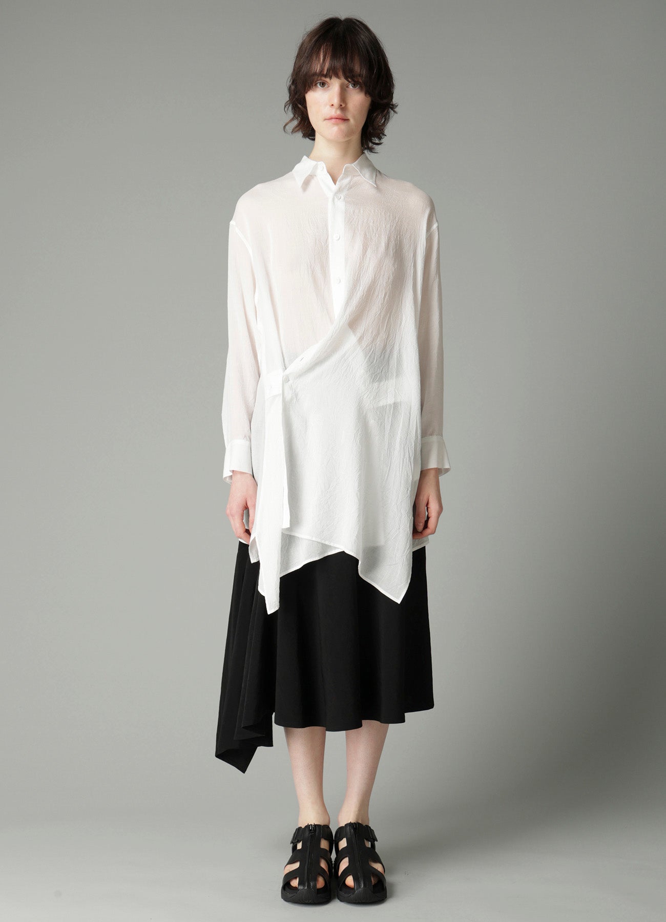 CELLULOSE LAWN F WRAP RELAXED FIT BLOUSE