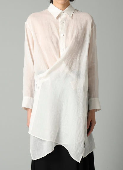 HAND PAINTED MESSAGE PT F WRAP RELAXED FIT BLOUSE