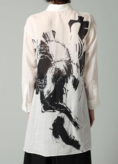 HAND PAINTED MESSAGE PT F WRAP RELAXED FIT BLOUSE