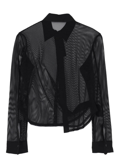 Pe/TULLE  CUFF DETAIL BLOUSE